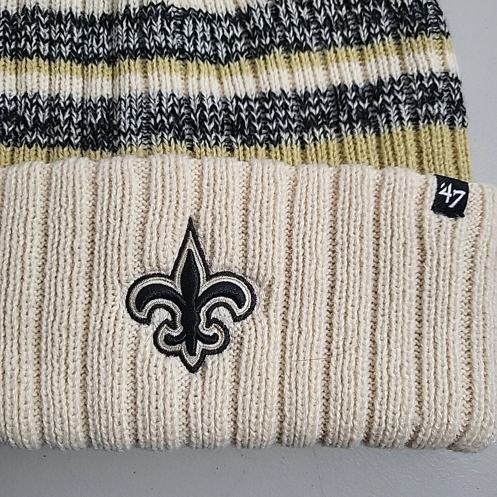 47-Brand-New Orleans Saints Beanie-Hat-NFL Cuffed With Pom New!!